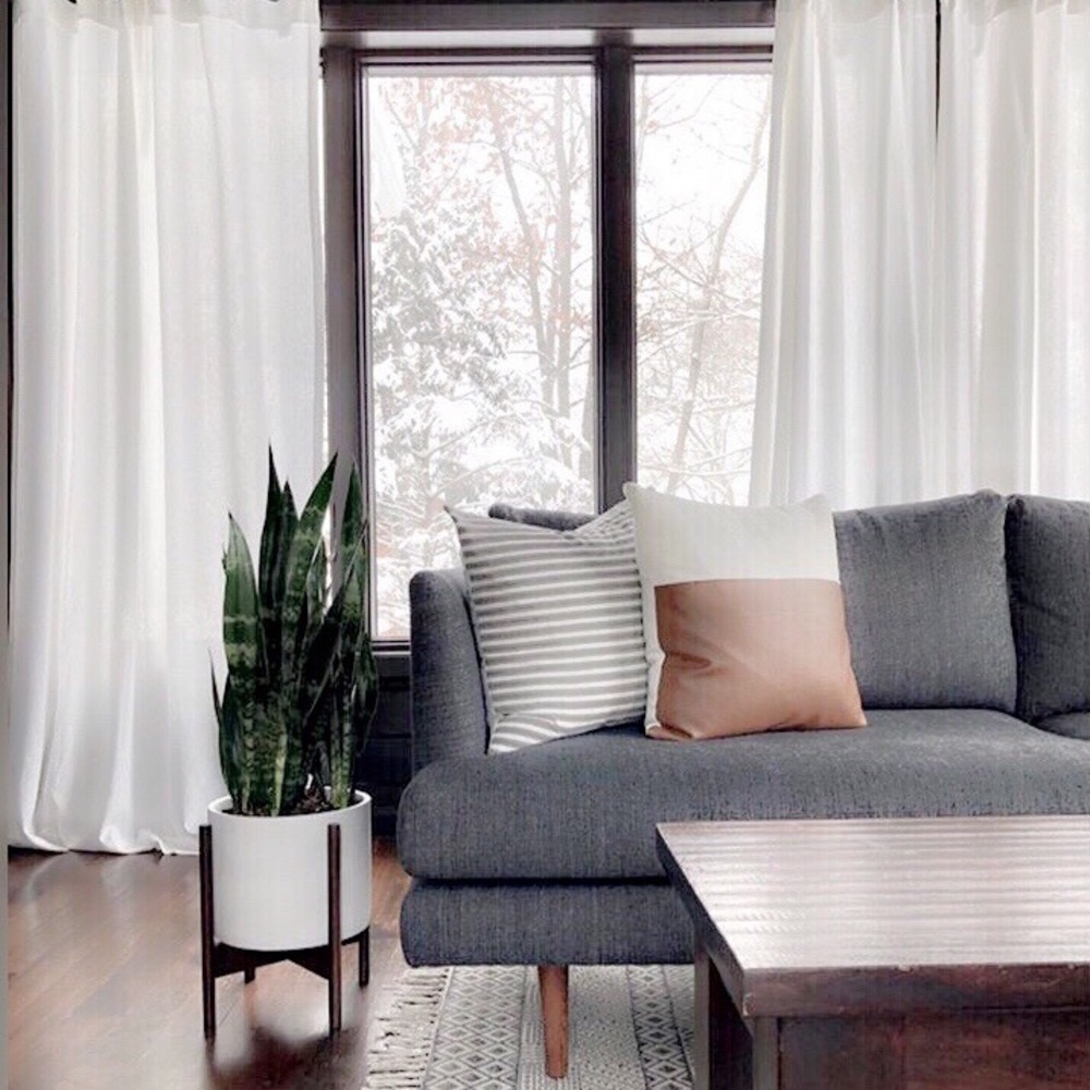 Mid-Century Modern Planter with wood Stand